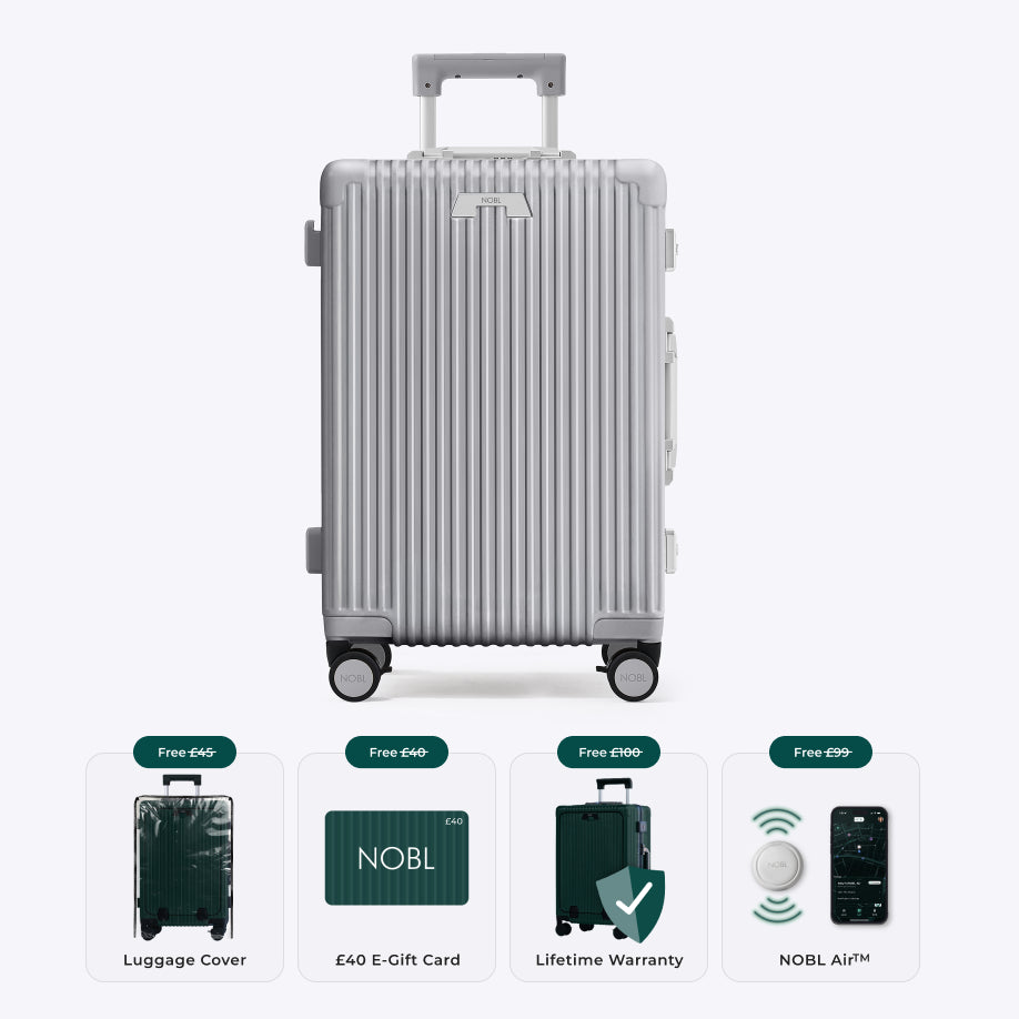 Silver NOBL Carry-On with four free gifts