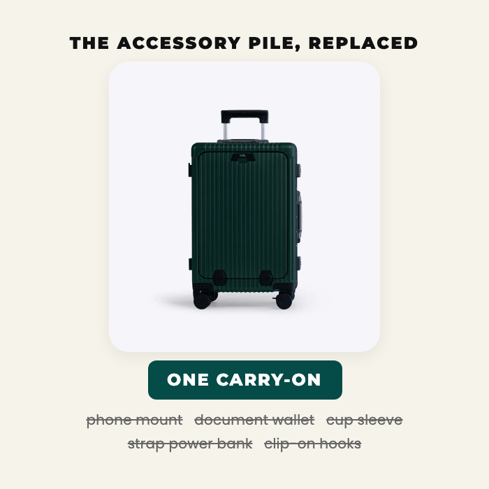 NOBL Carry-On replacing five loose travel accessories